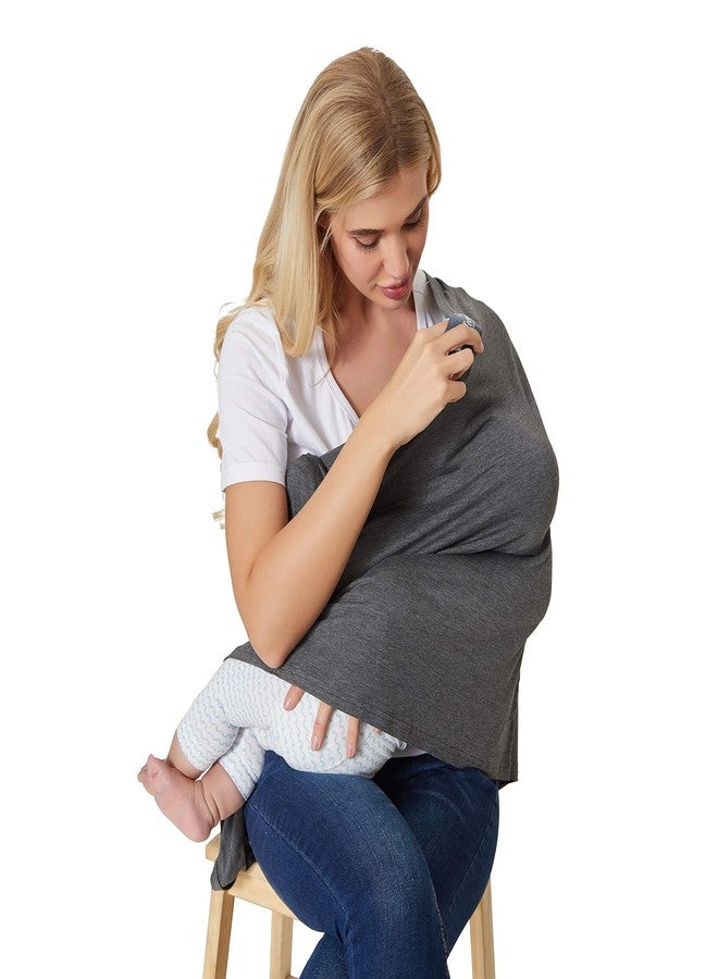 NeoTech Care Baby Nursing Cover Breastfeeding Scarf | Soft Fabric (Gray) - Image 4