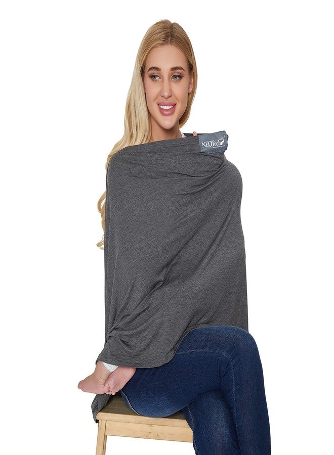 NeoTech Care Baby Nursing Cover Breastfeeding Scarf | Soft Fabric (Gray) - Image 3