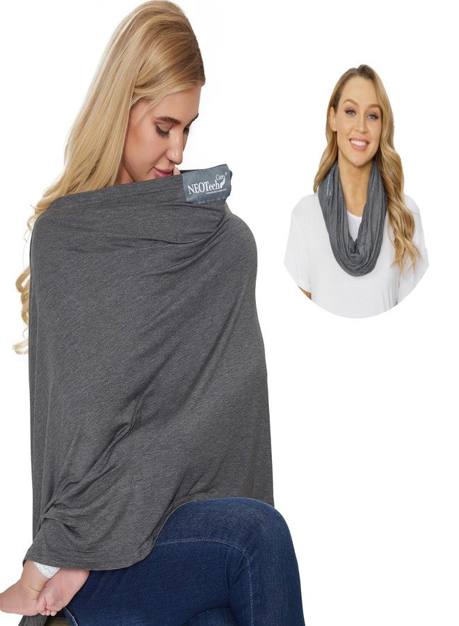 NeoTech Care Baby Nursing Cover Breastfeeding Scarf | Soft Fabric (Gray) - Image 1