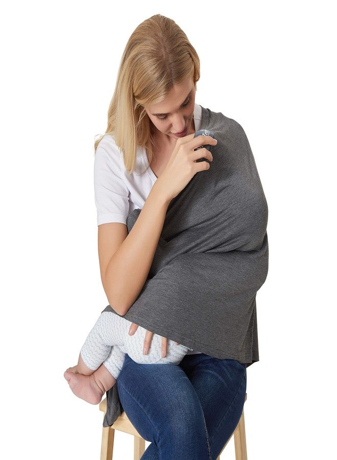NeoTech Care Baby Nursing Cover Breastfeeding Scarf | Soft Fabric (Gray) - Image 5