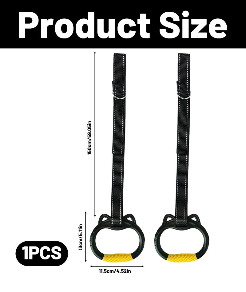 AGMITRAKA Gymnastic Rings for Kids, Gymnastics Equipment for Home Workouts, Adjustable Hanging Rings for Strength Training and Height Growth, 1 Piece - Image 2