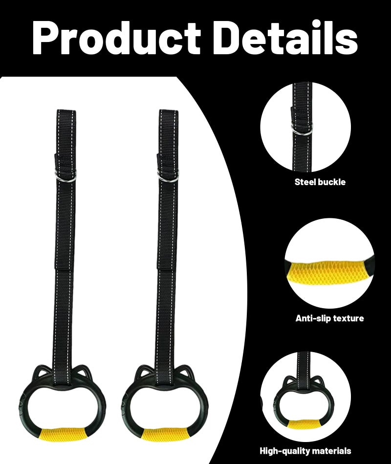 AGMITRAKA Gymnastic Rings for Kids, Gymnastics Equipment for Home Workouts, Adjustable Hanging Rings for Strength Training and Height Growth, 1 Piece - Image 3