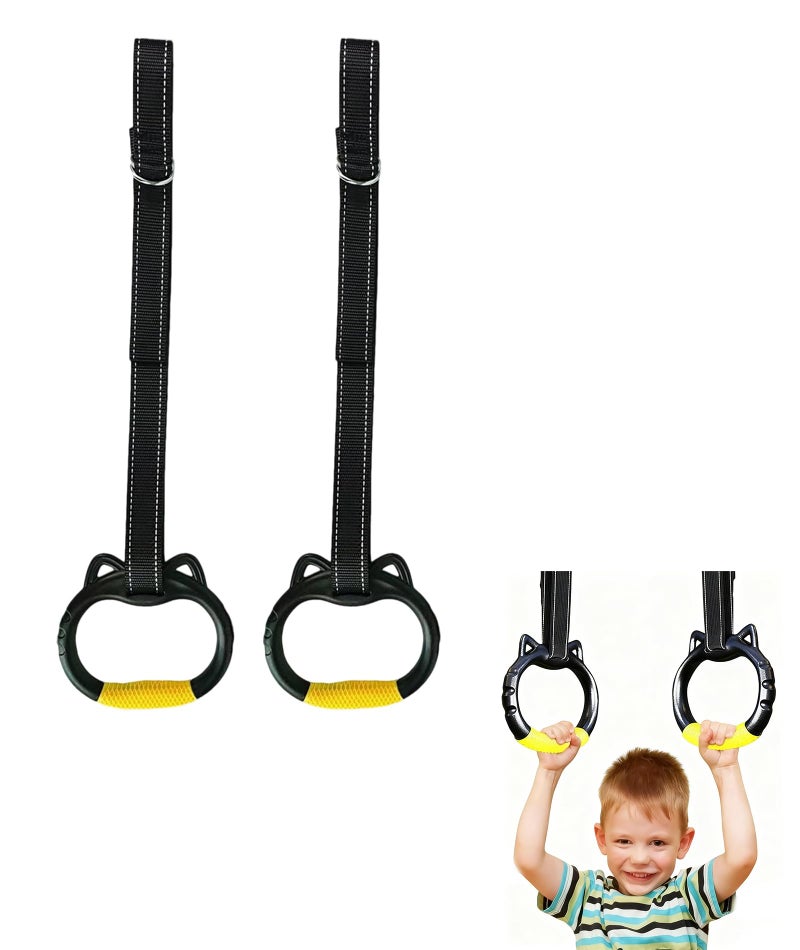AGMITRAKA Gymnastic Rings for Kids, Gymnastics Equipment for Home Workouts, Adjustable Hanging Rings for Strength Training and Height Growth, 1 Piece - Image 1