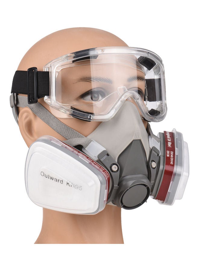 Reusable Respirator Half Facep Gas Mask Grey - Image 4