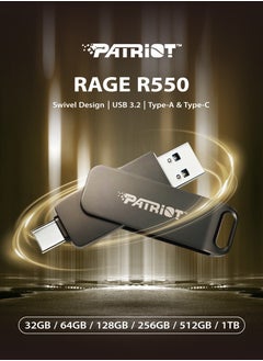 PATRIOT Flash-PATRIOT-Rage R550-128GB USB 3.2 GEN1 Swing Type A+c-100 Per Sec  - Image 5