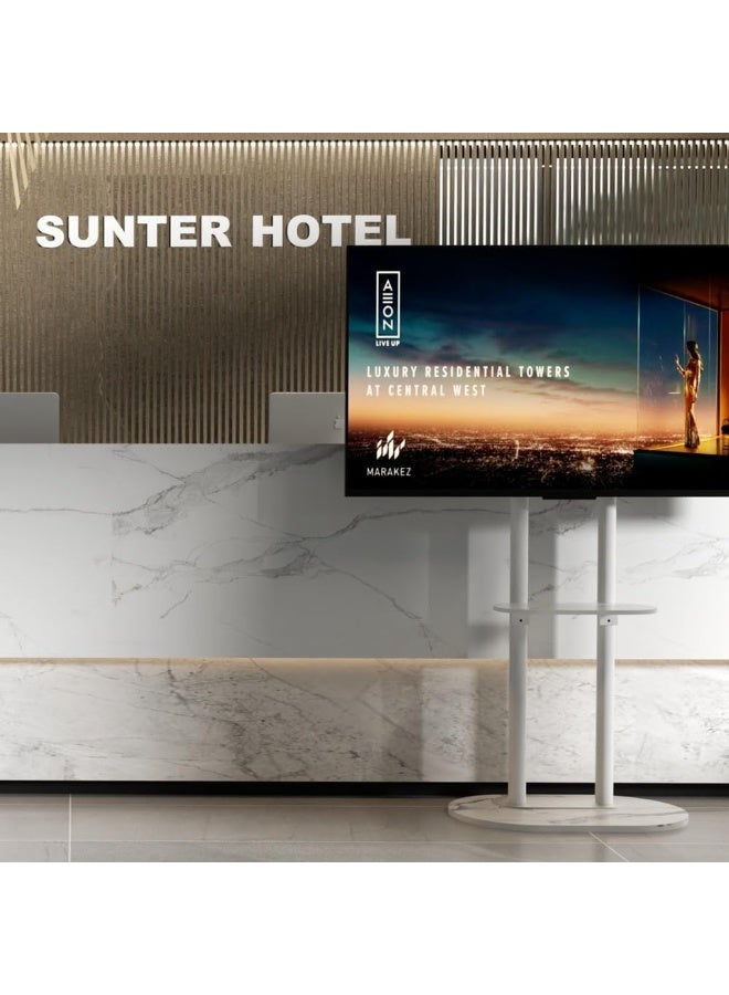 Rubik حامل تلفاز مزدوج القطب، يناسب تلفزيونات 40-75 بوصة، قائم على الأرض، تركيب متوافق مع VESA بحد أقصى 40 كجم، للاستخدام في المنزل أو المكتب أو قاعة المؤتمرات أو التعليم (أسود) - Image 4