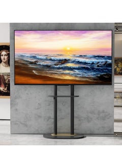 Rubik Double Pole TV Stand, Fits 40-75 Inch TVs, Floor-Standing, VESA Compatible Mount 40KG Load, For Home Office Conference Room Teaching (Black)  - Image 2