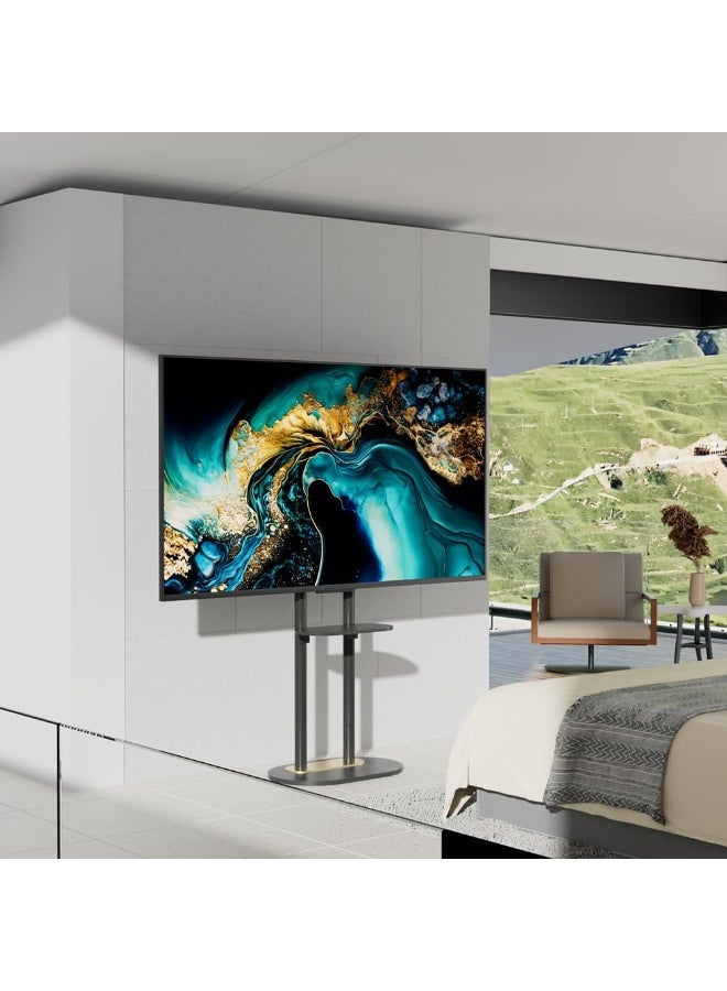 Rubik حامل تلفاز مزدوج القطب، يناسب تلفزيونات 40-75 بوصة، قائم على الأرض، تركيب متوافق مع VESA بحد أقصى 40 كجم، للاستخدام في المنزل أو المكتب أو قاعة المؤتمرات أو التعليم (أسود) - Image 3