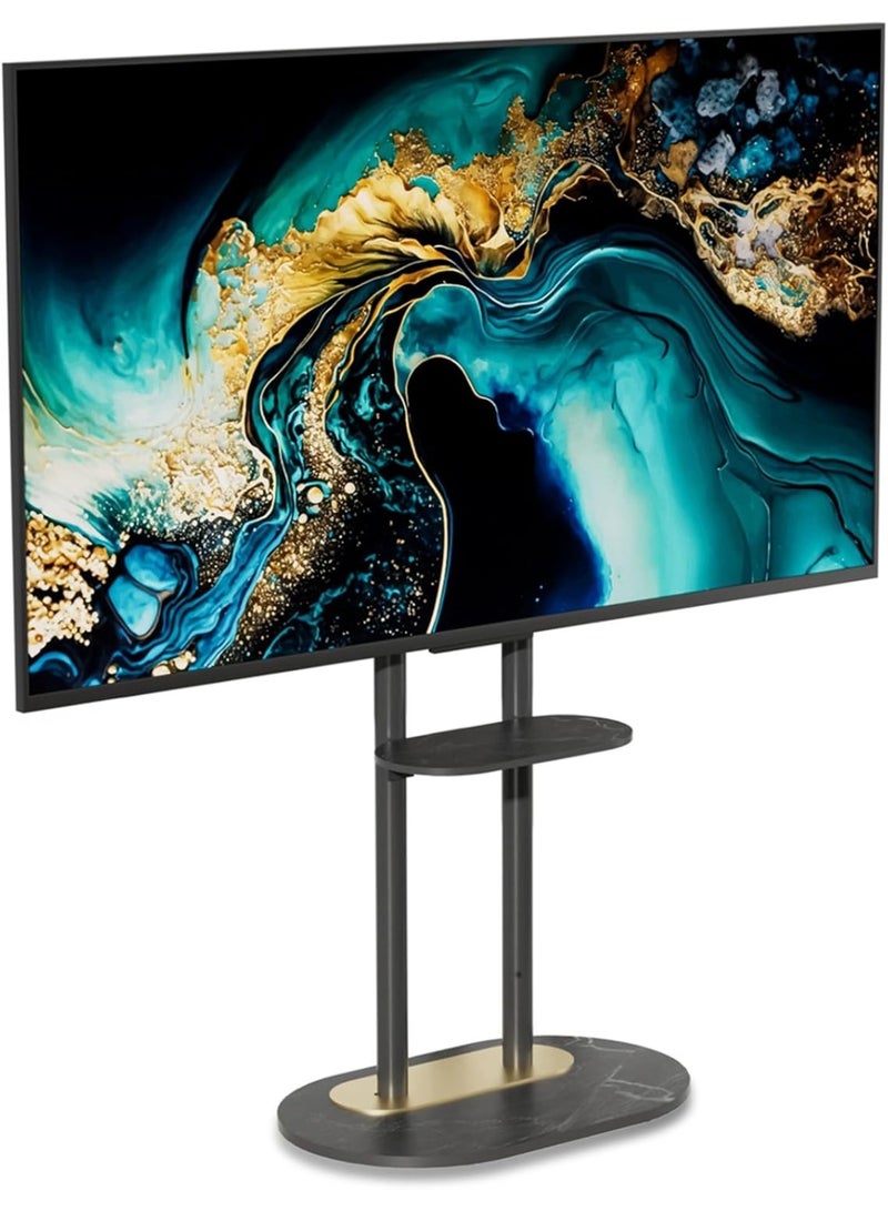 Rubik حامل تلفاز مزدوج القطب، يناسب تلفزيونات 40-75 بوصة، قائم على الأرض، تركيب متوافق مع VESA بحد أقصى 40 كجم، للاستخدام في المنزل أو المكتب أو قاعة المؤتمرات أو التعليم (أسود) - Image 1