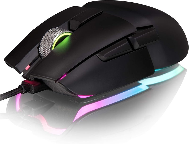 Thermaltake Argent M5 Gaming Mouse 168M RGB Color Software Enabled 8 Customizable Dynamic Lighting Effects PIXART PMW3389 Optical Sensor DPI Adjustments Up to 16000 GMOTMFWDOOBK01 - Image 1