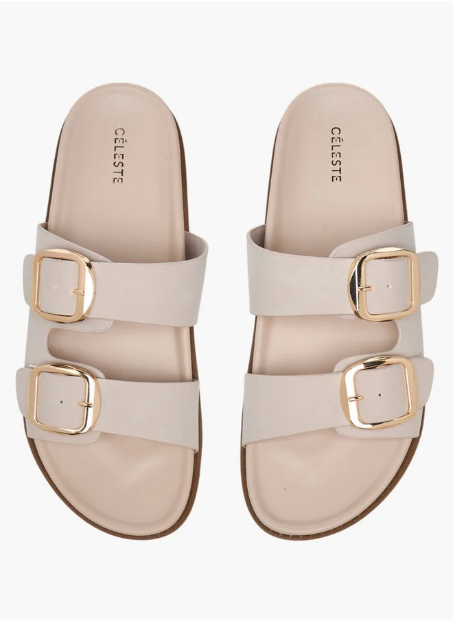 Celeste Women's Buckle Detail Slip-On Sandals - LS10548-54