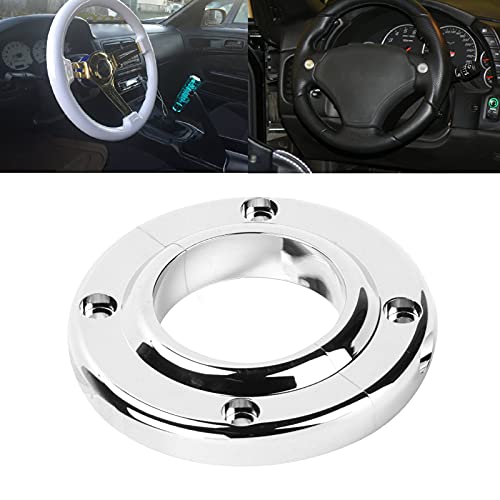 Ymiko 2PCS Steering Column Floor Mount Polished Round Aluminium Alloy Polished Steering Column Floor Mount Replacement for SBC BBC 350 Engine 2in - Image 2