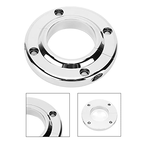 Ymiko 2PCS Steering Column Floor Mount Polished Round Aluminium Alloy Polished Steering Column Floor Mount Replacement for SBC BBC 350 Engine 2in - Image 3