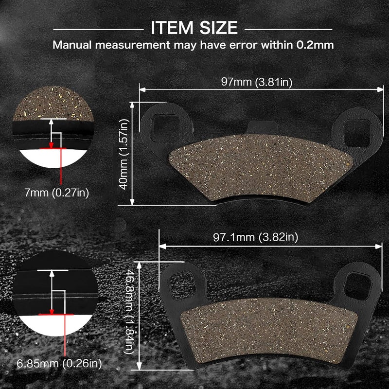 LOCOPOW Brake Pads Front and Rear for Polaris RZR 570, RZR 800, RZR S 800 (2012-2015) - Image 4