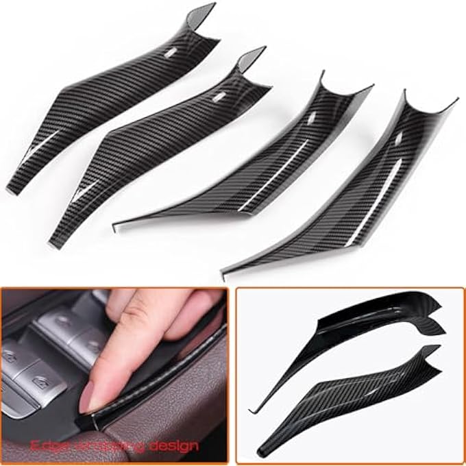 TJMR 4PCS Car Door Pull Cover Fit for BMW X3 G01 2018-2023, X4 G02 2019-2024 Interior Door Handle Protective Decorate Covers 20i 30i 30e (Carbon Fiber Color) - Image 4