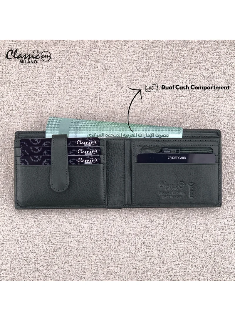 Classic Milano Classic Milano Genuine Leather Wallet for Men – Slim Bifold Men’s Wallet with RFID Blocking, Multiple Card Slots – Stylish Mens Purse Wallets Gift for Husband, Father