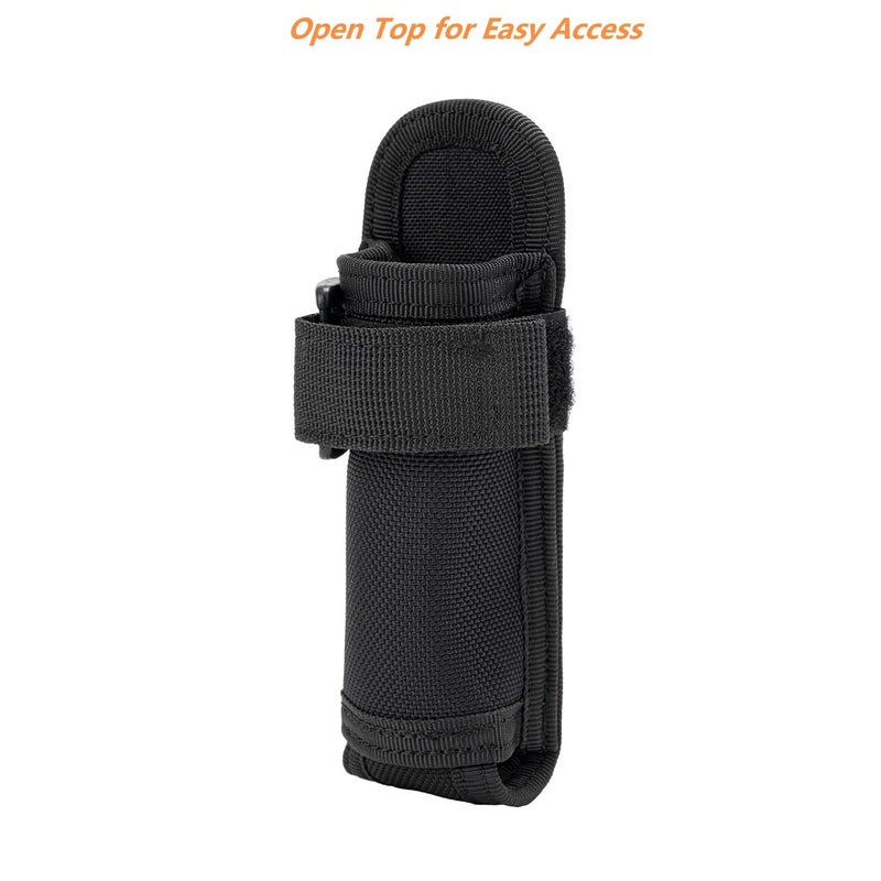 TACNEX Open Top Flashlight Holder Nylon Pouch Duty Belt MOLLE Torch Holster Tactical Light Carry Case Tool Carrier Gear Sheath Belt Clip Strap (Short(Height: 5")) - Image 4