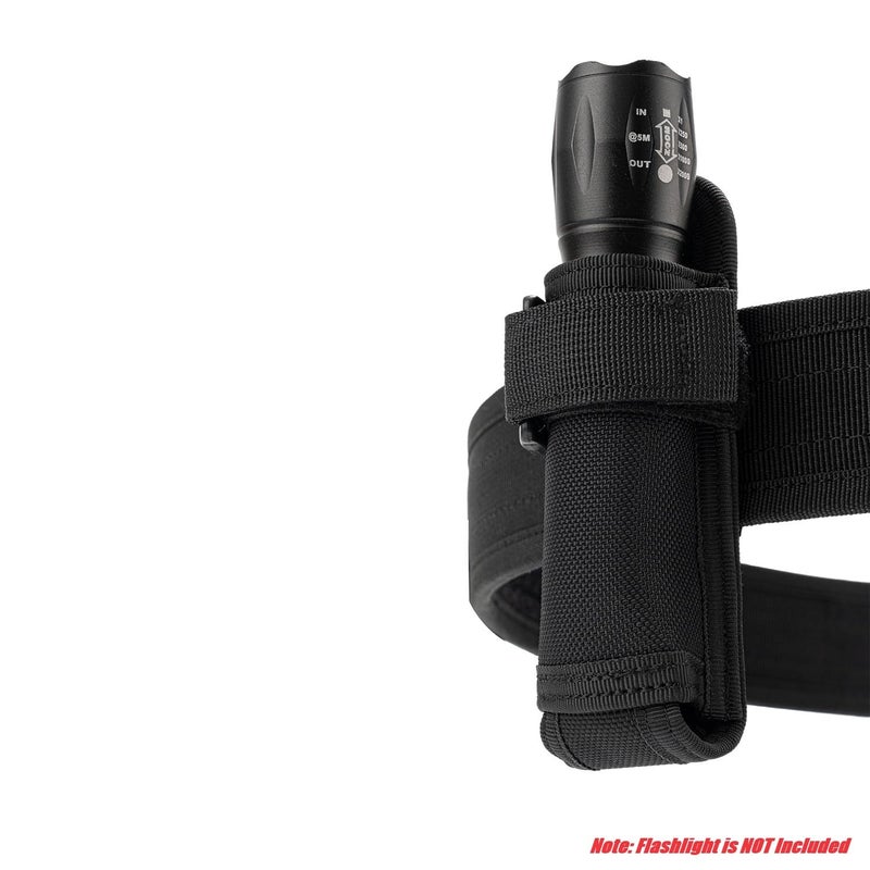 TACNEX Open Top Flashlight Holder Nylon Pouch Duty Belt MOLLE Torch Holster Tactical Light Carry Case Tool Carrier Gear Sheath Belt Clip Strap (Short(Height: 5")) - Image 3