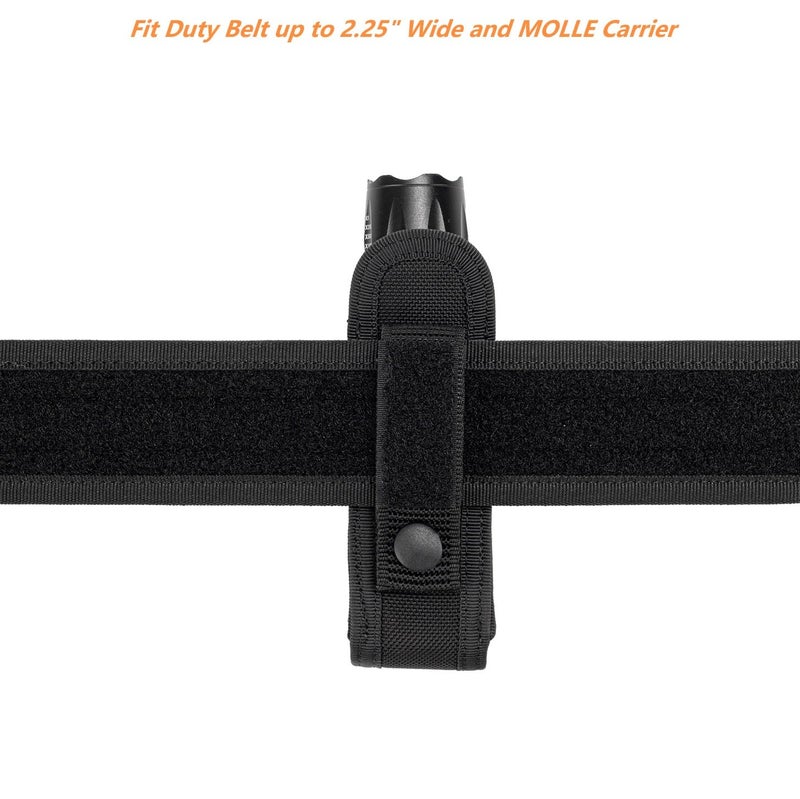 TACNEX Open Top Flashlight Holder Nylon Pouch Duty Belt MOLLE Torch Holster Tactical Light Carry Case Tool Carrier Gear Sheath Belt Clip Strap (Short(Height: 5")) - Image 5