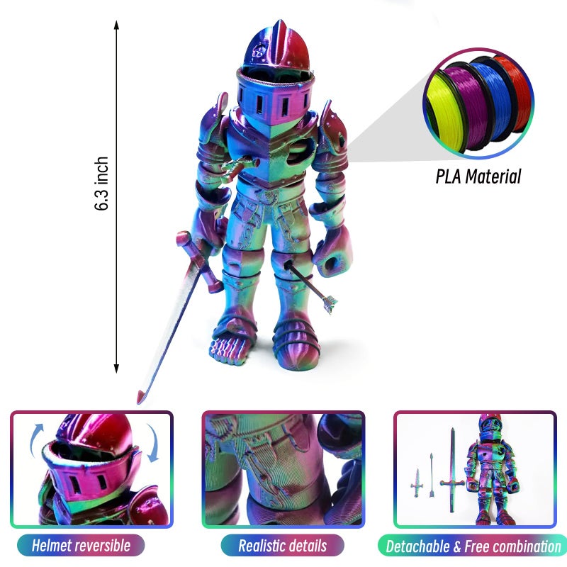 SAMIQU 3D Printed Skeleton Warrior Joint Free, Skeleton Knight Collectible Figurine,Perfect for Home Office DÃ©cor & Gift - Image 4