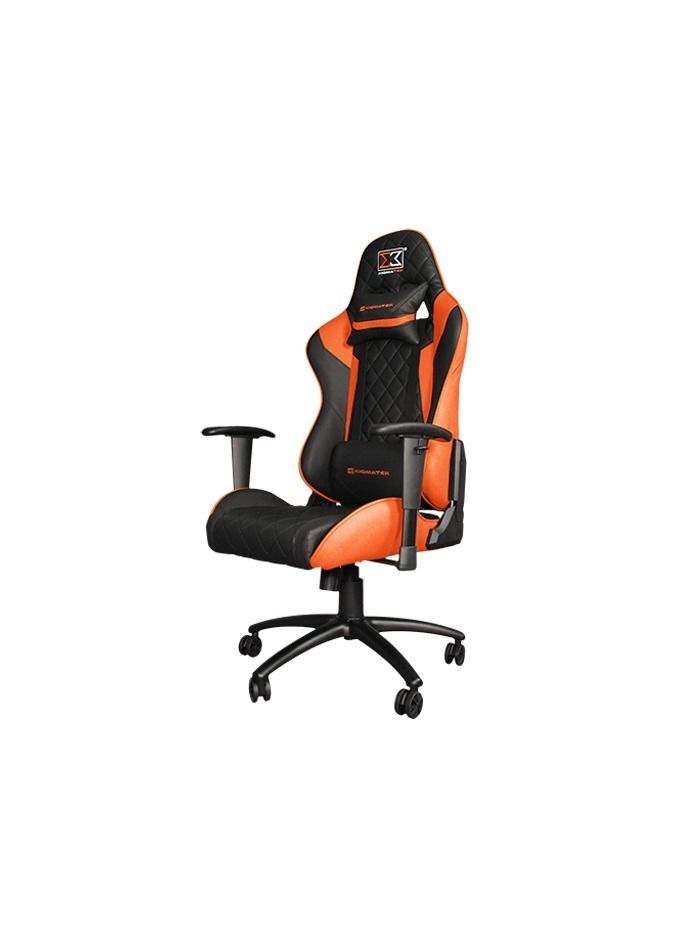 Xigmatek Hairpin Orange Black&Orange, 2D Armrests, Butterfly Mechanism, Class 4 Gas Lift, Headrest & Lumbar Pillow - Image 3
