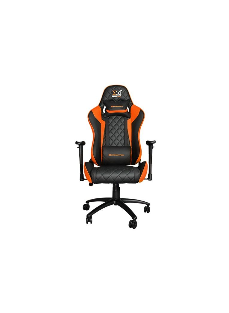 Xigmatek Hairpin Orange Black&Orange, 2D Armrests, Butterfly Mechanism, Class 4 Gas Lift, Headrest & Lumbar Pillow - Image 1