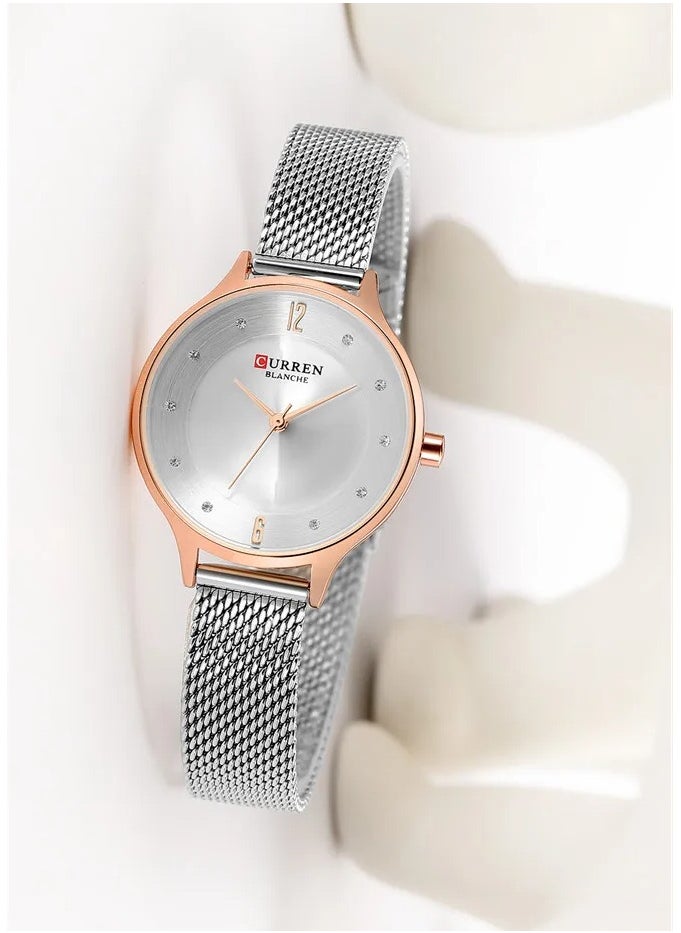 CURREN - CURREN 9036 Beautiful Analog Quartz Wrist Watch for Ladies sliver - Image 1