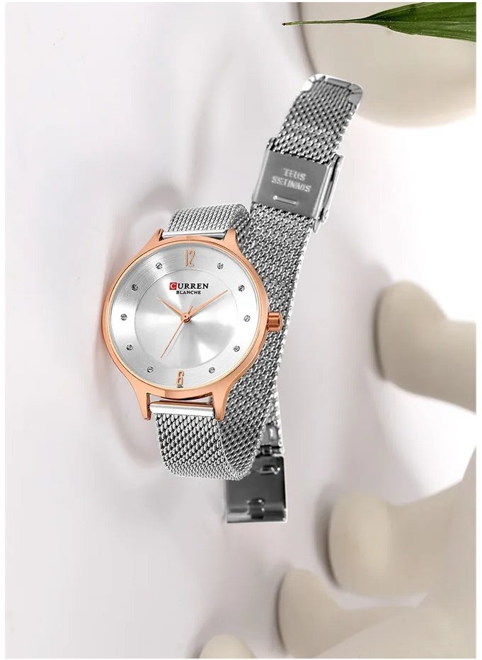 CURREN - CURREN 9036 Beautiful Analog Quartz Wrist Watch for Ladies sliver - Image 1