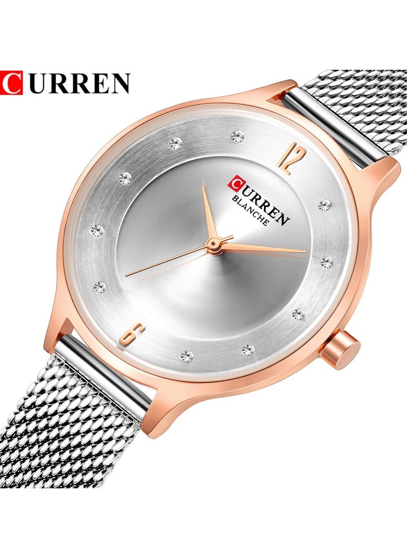 CURREN - CURREN 9036 Beautiful Analog Quartz Wrist Watch for Ladies sliver - Image 1