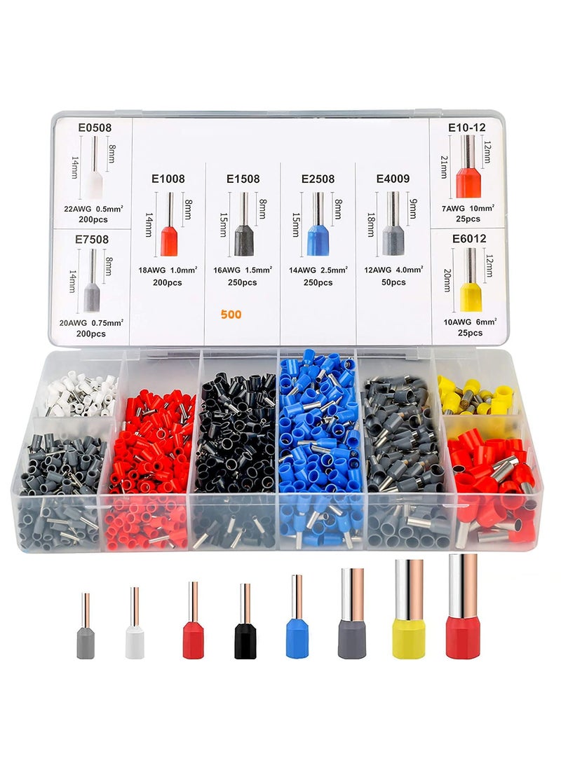 Homartel Homartel 1200pcs Electronic Wire Ferrules Kit Assortment Ferrule Wire Copper Crimp Connector Universal Wiring Cable Connector Insulated Cord Pin End Terminal AWG237 Set  - Image 1