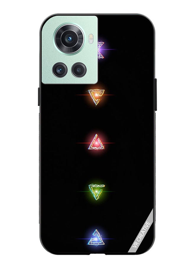 VR CREATIVE غطاء حماية لهاتف OnePlus 10R بتصميم أشكال الماس بأضواء نيون متعددة الألوان - Image 1