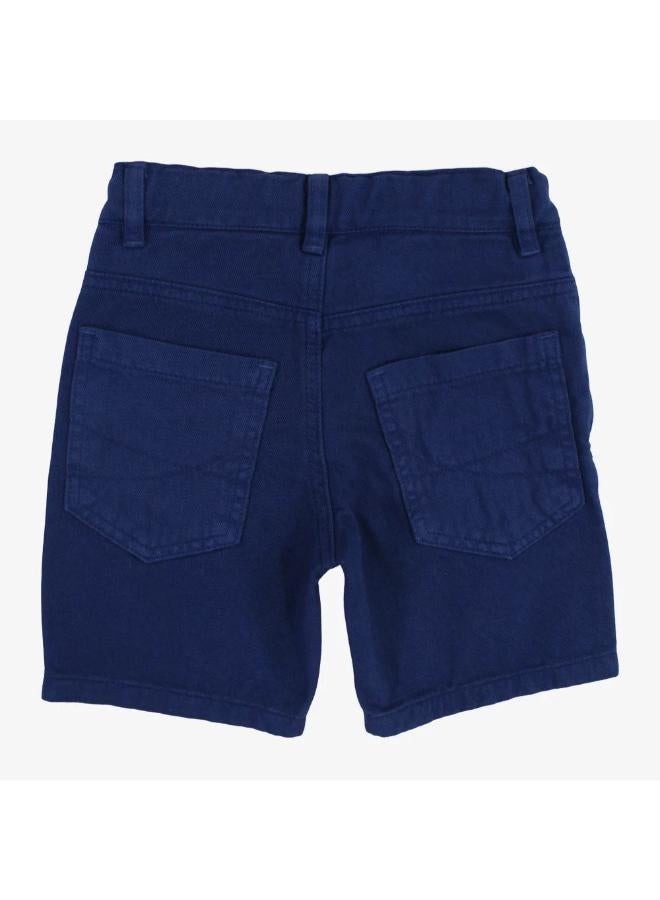 Boys Gabardine Shorts – Indigo - Image 2