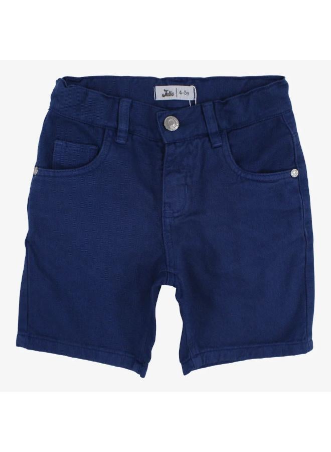 Boys Gabardine Shorts – Indigo - Image 1
