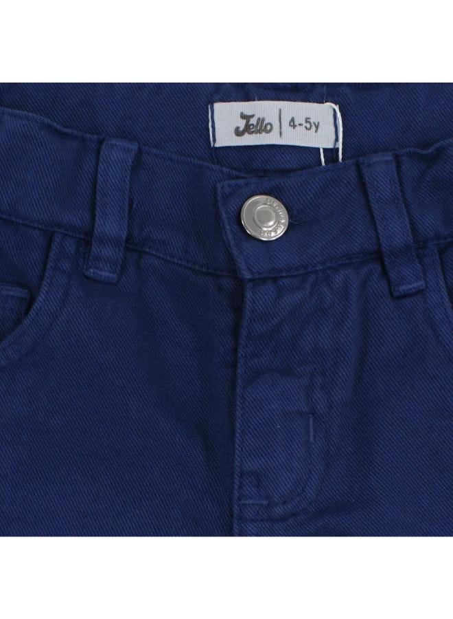 Boys Gabardine Shorts – Indigo - Image 3