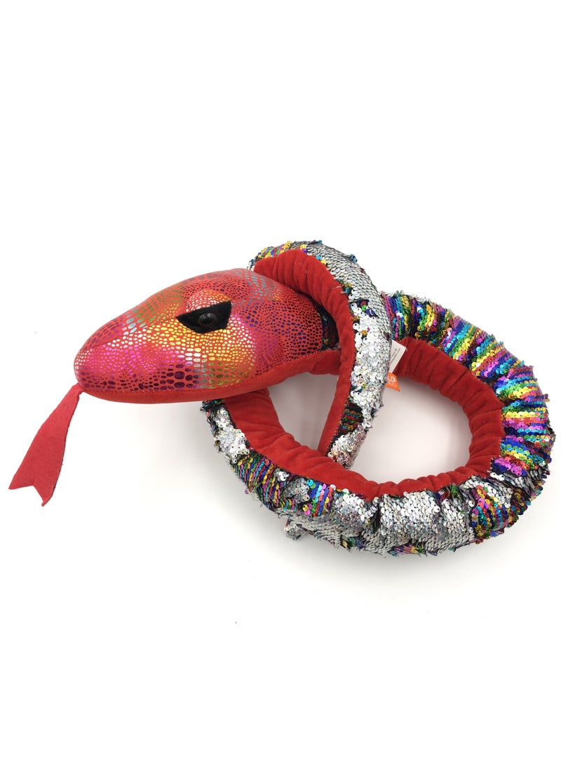 MissTiara - Wild Sequin Snake Plush Stuffed Animal Plush Toy Reversible Flip Sequin Toys for Kids 140 CM - Image 1