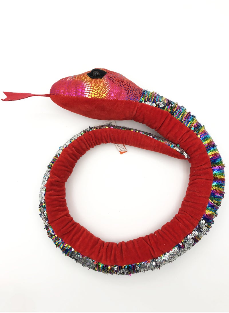 MissTiara - Wild Sequin Snake Plush Stuffed Animal Plush Toy Reversible Flip Sequin Toys for Kids 140 CM - Image 1
