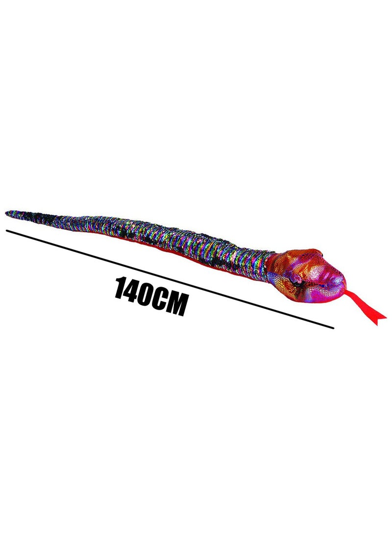 MissTiara - Wild Sequin Snake Plush Stuffed Animal Plush Toy Reversible Flip Sequin Toys for Kids 140 CM - Image 1