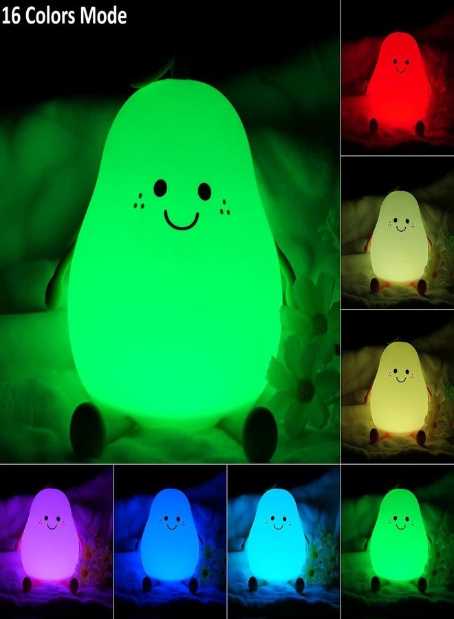 GALV Night Light for Kids, 16 Color Changing Silicone Lamp, USB Rechargeable, Kids Room Decor, Pears Stature - Image 3