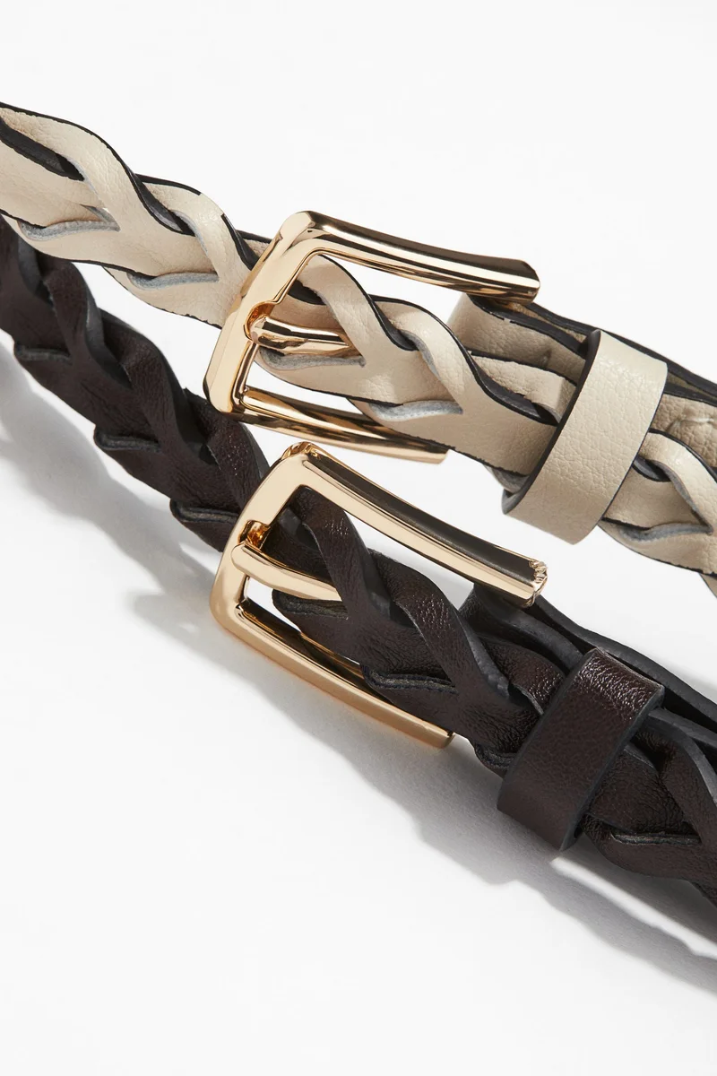 اتش اند ام أحزمة خصر بتصميم مجدول - عبوة من قطعتين