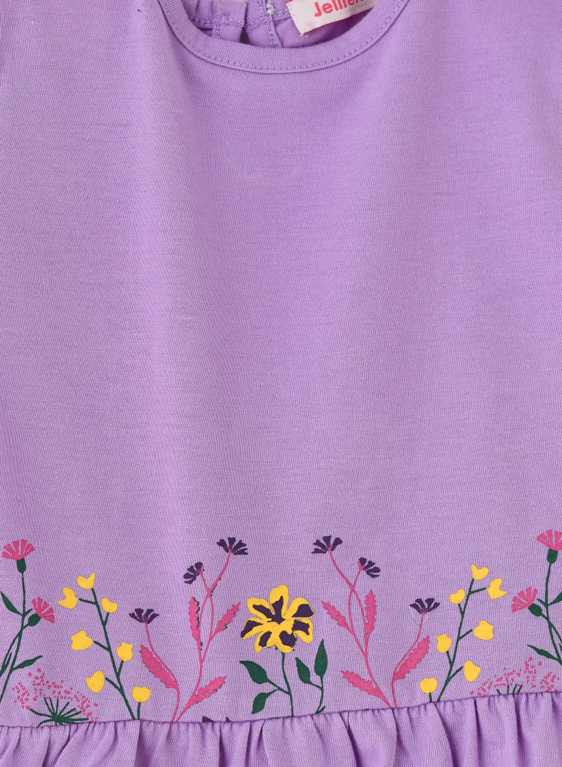 Jelliene Girls Purple Long Sleeve Top with Floral Embroidery