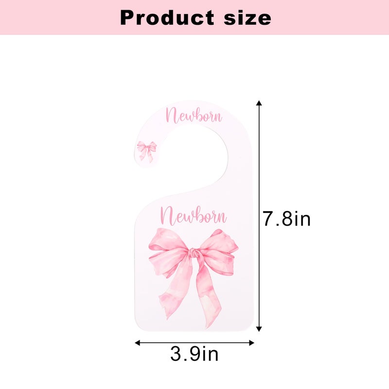 UOAOU Bow Nursery Closet Dividers - Bow Baby Shower,Girl Closet Dividers,Baby Girl Closet Organizer with Bow,Newborn to 24 Months for Home Nursery (Pink) - Image 2