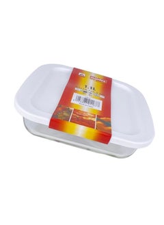 MIJOTEX Square Dish Glass Oven Tray White/Clear 1.1L  - Image 2