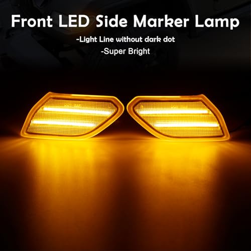 AUYICH LED Front fender Side Marker Light Compatible with Wrangler JL 2018 2019 2020 2021 2022 2023 2024, for Gladiator JT 2020 2021 2022 2023, Amber Light Accessories Plug & Play, Clear Lens - Image 4