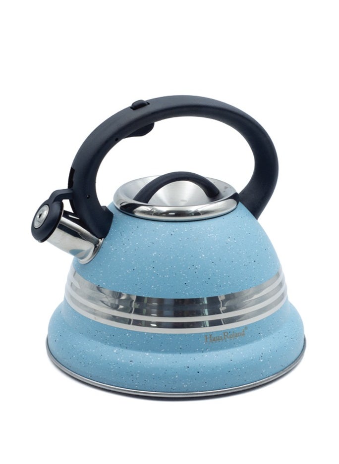 HausRoland - Stainless Steel Tea Kettle, 3.17 Liters, Whistling Teapot, Stove Top, Stone Finish, Anti-Hot Handle, Anti-Rust, Loud Whistle, Fast Boiling Kitchen Utensil - Image 1