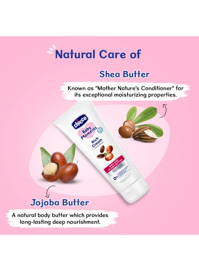 Chicco Baby Moments Rich Cream for Newborn Babies with Shea & Jojoba Butter, 100g| Rich Moisturization and Dryness Prevention |Dermatologically Tested |Phenoxyethanol, Parabens & Lauryl sulphates free - Image 4