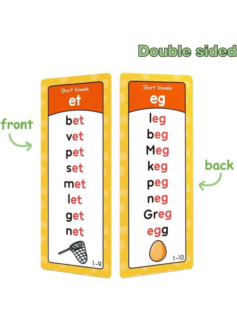 Relex Phonics Word Lists Cards, Sight Words Cards, 117 Groups Phonetic Word Column List, Vocabulary Building Teaching Aids With 900+ Phonics Rhyming Words, Speech Therapy Tools For Toddlers - Image 3