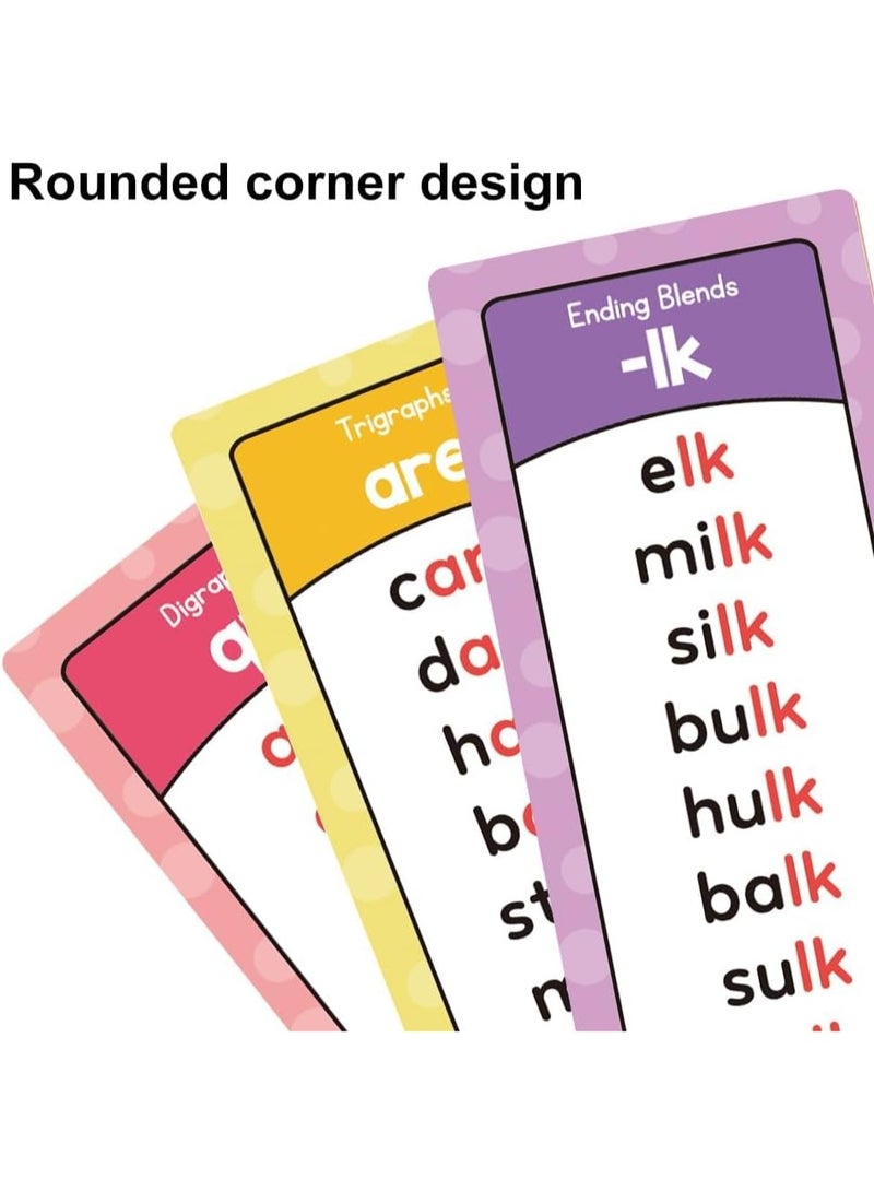 Relex Phonics Word Lists Cards, Sight Words Cards, 117 Groups Phonetic Word Column List, Vocabulary Building Teaching Aids With 900+ Phonics Rhyming Words, Speech Therapy Tools For Toddlers - Image 5