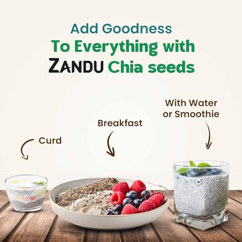 Zandu Chia Seeds- 200GM (Pack of 2) I Premium & Raw Seeds I Rich in Omega-3 Fatty Acids I Helps in Weight Management I Rich in Dietary Fiber I Rich in Protein I Resealable Pack - Image 5