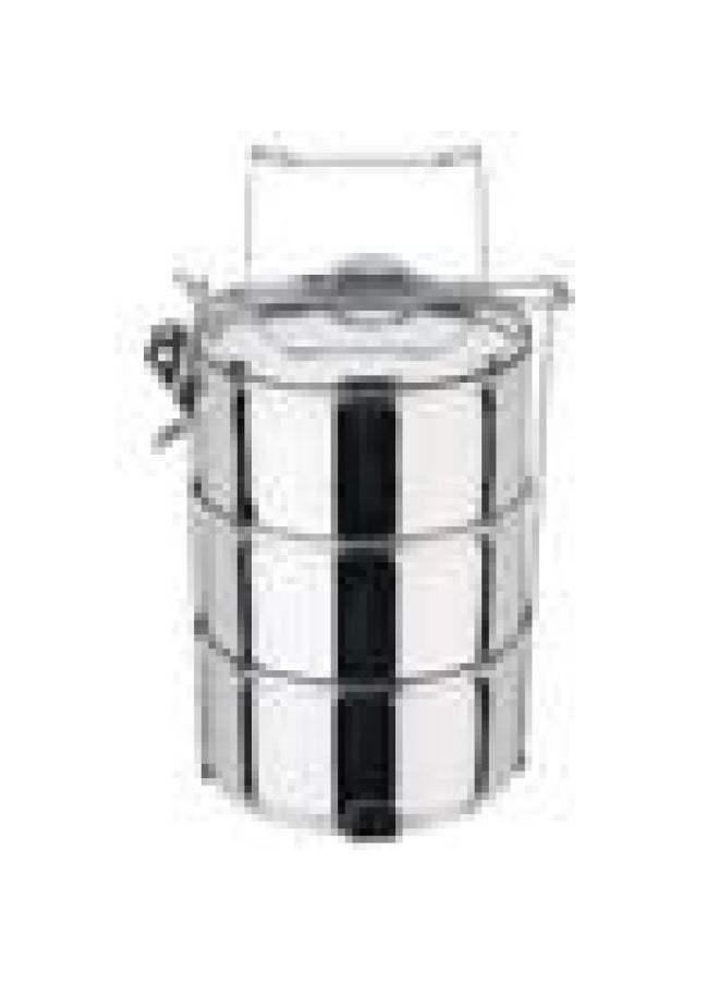 Printing LOGO Food Box Stainless Steel Partition Bowl Non-flavor Double-layer Insulation Rice Basket Pot Tiffin-Specifications:Three Layers-Color:Electric Wooden Handle 12cm  - Image 1