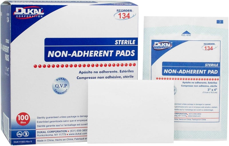 وسادة معقمة غير لاصقة 3X4 - 100 وسادة [الصحة والجمال]